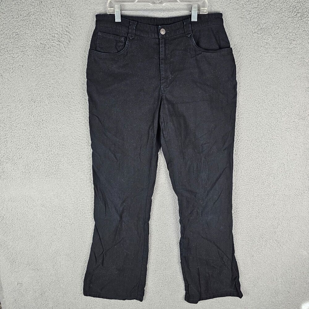 VTG Womens Patagonia Straight Leg Size 8 Black Brushed Ridge Jeans Ribbed